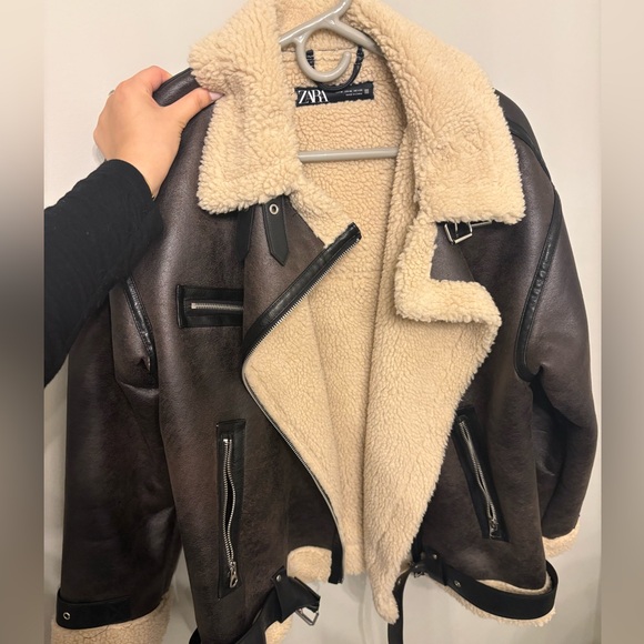 Zara aviator leather jacket - Picture 4 of 4